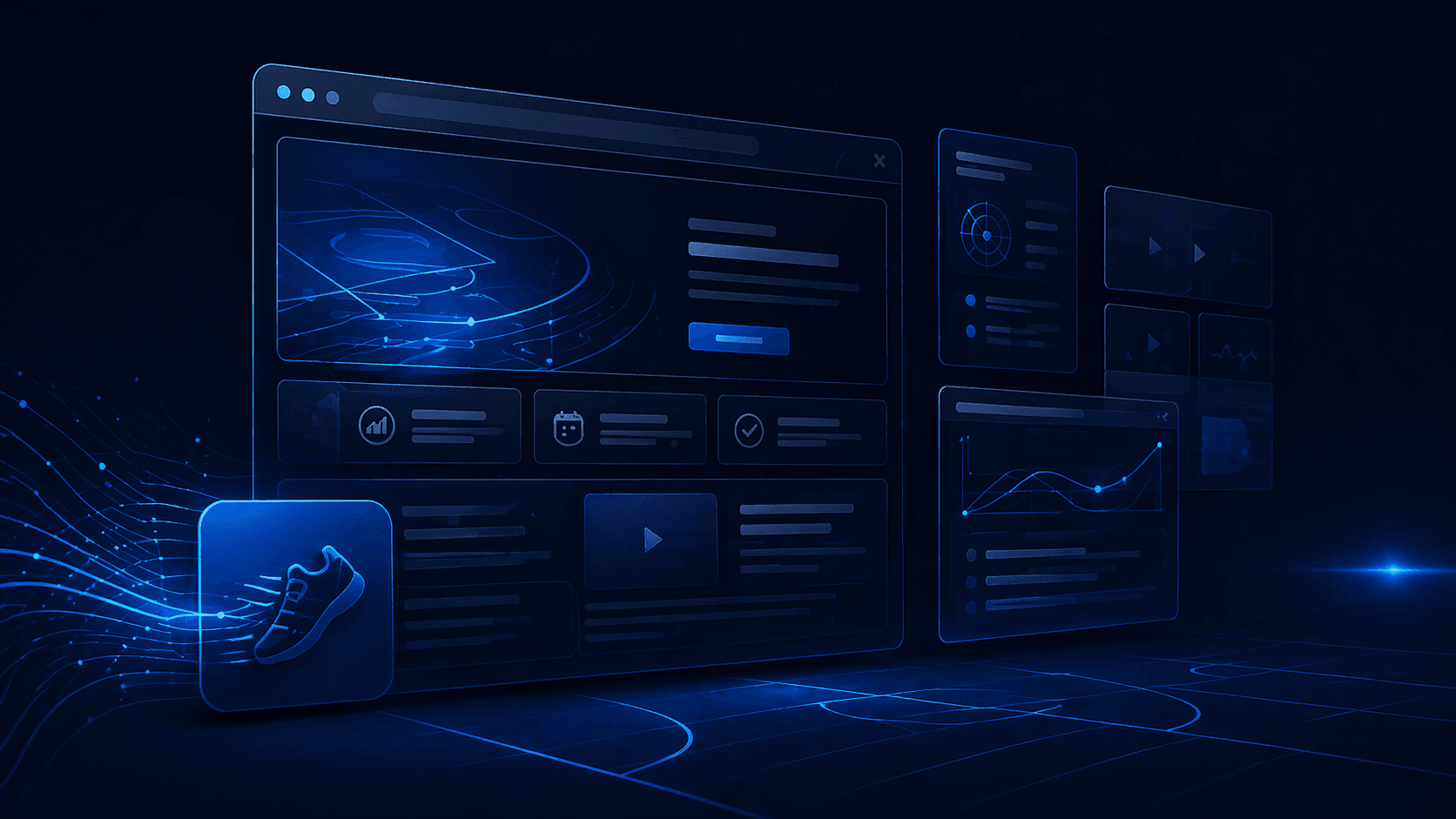 Abstract sports website artwork for the athlete-development practice website portfolio item